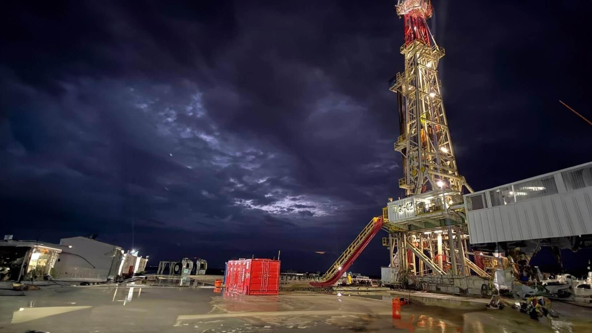 Drilling Rig at Night